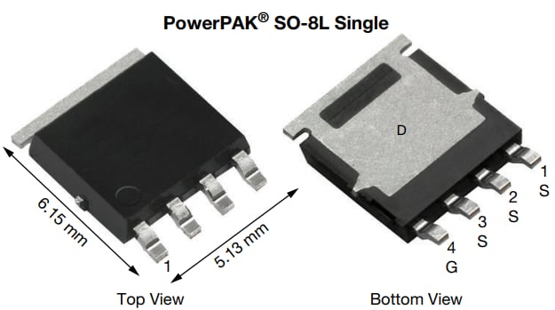 기계 도면 - Vishay / Siliconix SQJA 자동차용 MOSFET